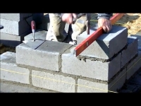 Building a house step by step. Full HD. 6-11 day Bricklaying foundation walls.